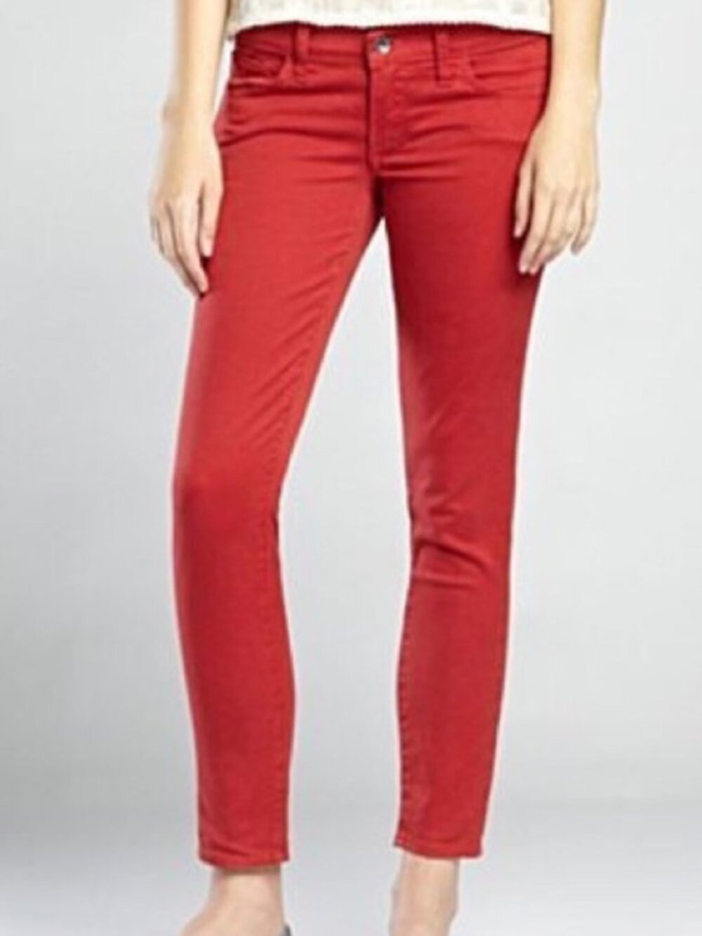 Lucky Brand Red Charlie Capri Pants Slim Fit Low Rise Casual Womens Size 10/30